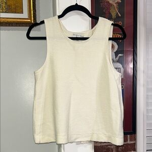 Madewell Cream Textured Sleeveless Knit Tank
